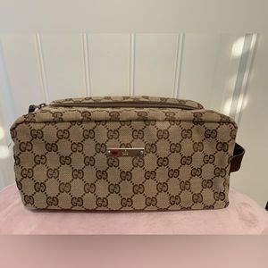 Gucci canvas pouch with handle